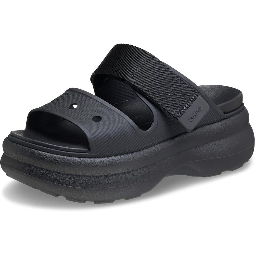 Crocs Women's Soho Two-Strap Sandals Black Sz 6 Medium 2.4 Inch Platform LiteRit